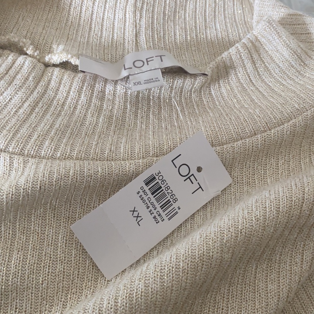 shimmer ribbed mock neck top XXL - Picture 4 of 8